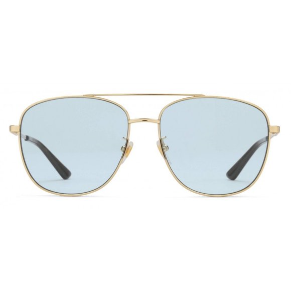 Gucci Metal Framed Navigator Sunglasses in Gold - Picture 1 of 12